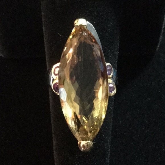 Gem & Mineral Show Jewelry - Amazing over 15 CTW Genuine Citrine Ring